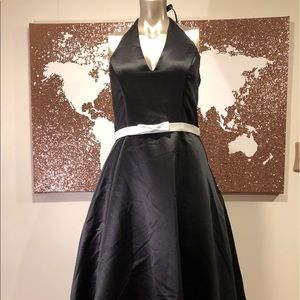 Jessica McClintock Black and White Halter Dress